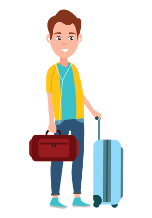 Man going on vacation  Illustration