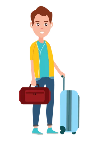 Man going on vacation  Illustration