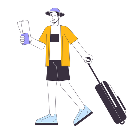 Man Going on vacation  Illustration