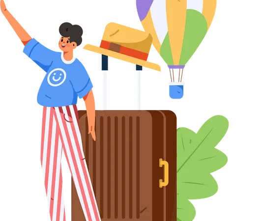 Man going on vacation  Illustration