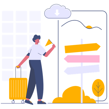 Man Going on vacation  Illustration