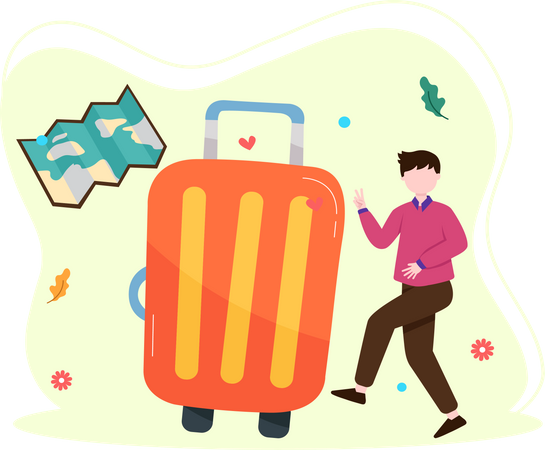 Man going on vacation  Illustration