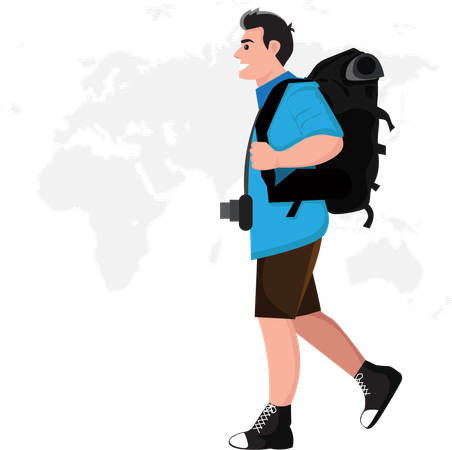 Man going on vacation  Illustration