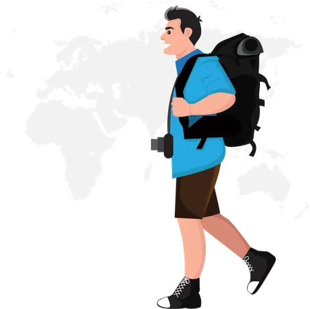 Man going on vacation  Illustration