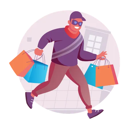 Man going shopping on black friday to steal deals  Illustration