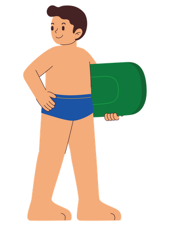 Man Going Surfing  Illustration