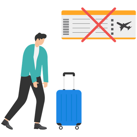 Man got flight canceled  Illustration