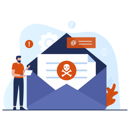 Man got phishing email  Illustration