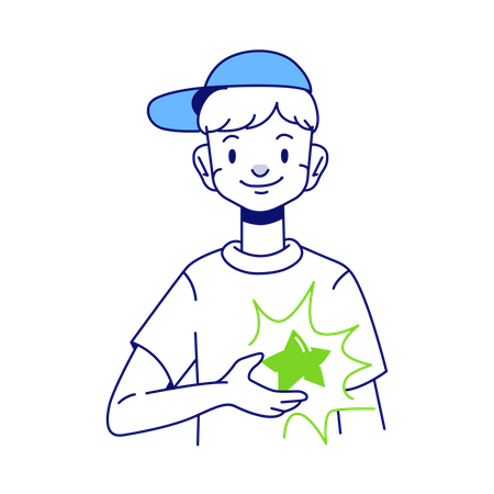 Man got star award  일러스트레이션