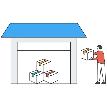 Man handeling logistics operations  Illustration