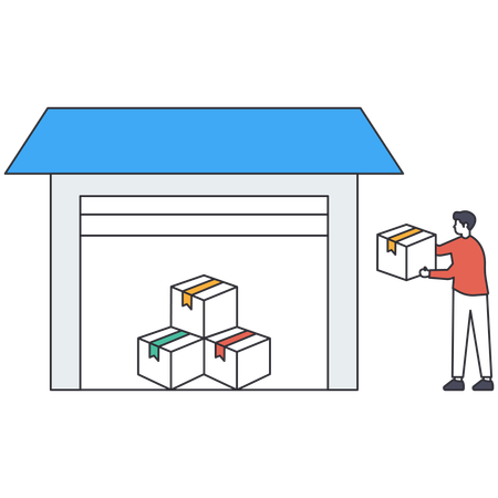 Man handeling logistics operations  Illustration