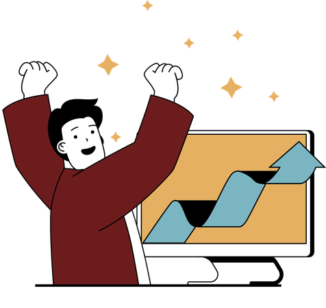 Man happy for business growth  Illustration