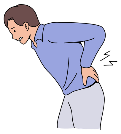 Man has back pain  Illustration