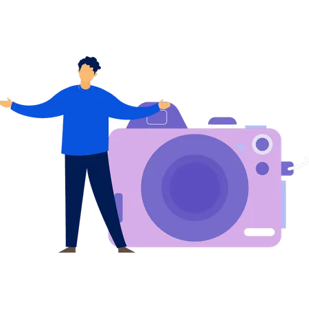 Man has beautiful camera  Illustration