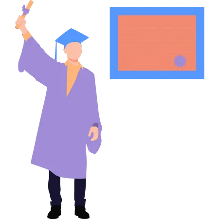 Man has completed his degree  Illustration