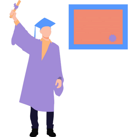 Man has completed his degree  Illustration