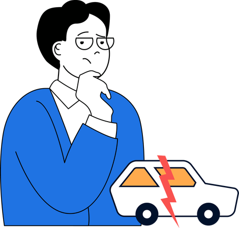 Man have car insurance  Illustration