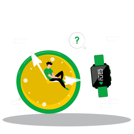 Man have issue with working time  Illustration