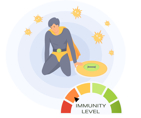 Man have low immunity  Illustration