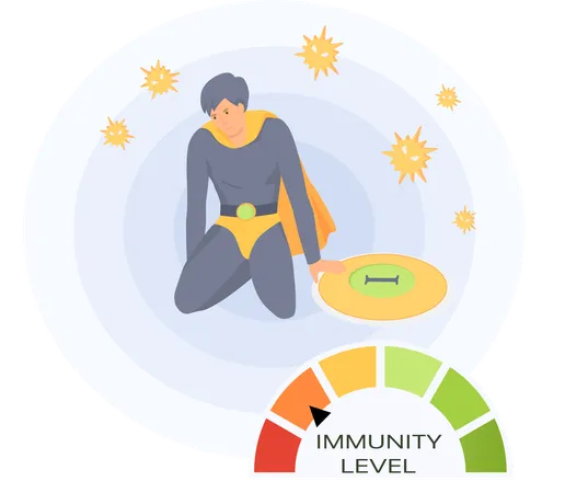 Man have low immunity  Illustration