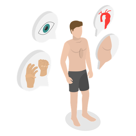 Man have Marfan Syndrome  Illustration