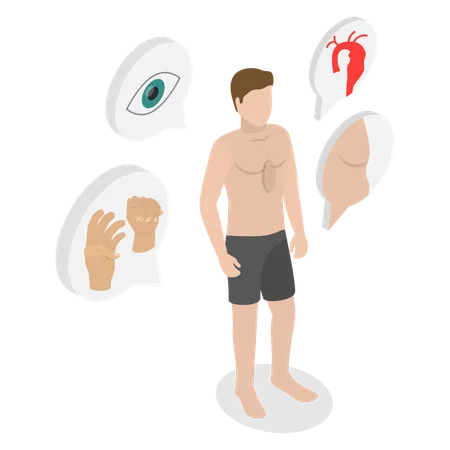 Man have Marfan Syndrome  Illustration