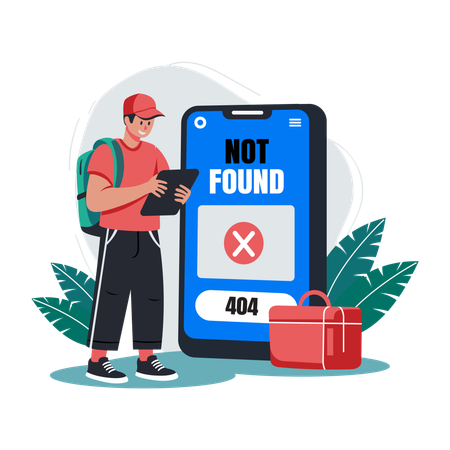 Man Having App Error  Illustration