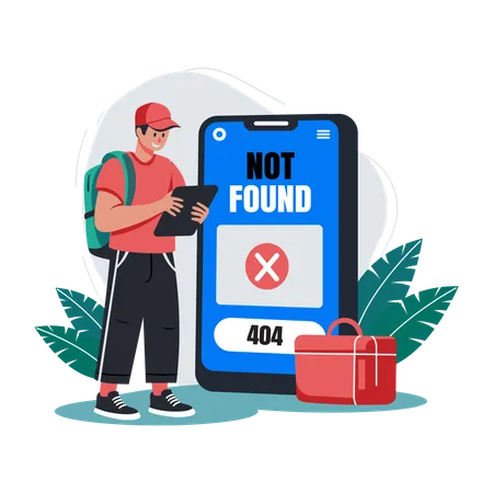 Man Having App Error  Illustration