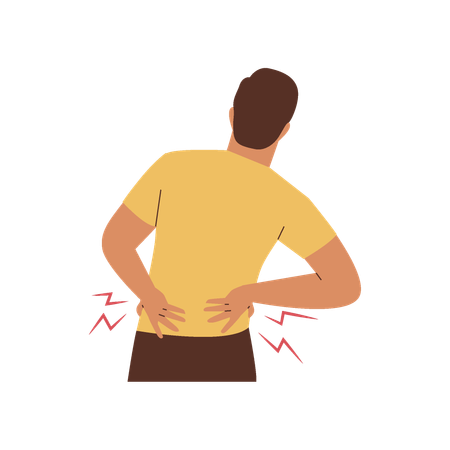 Man having backache  Illustration