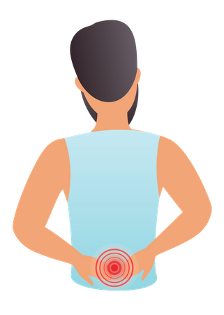 Man having backpain  Illustration