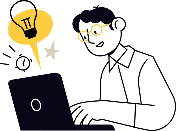 Man Having Business Idea  Illustration