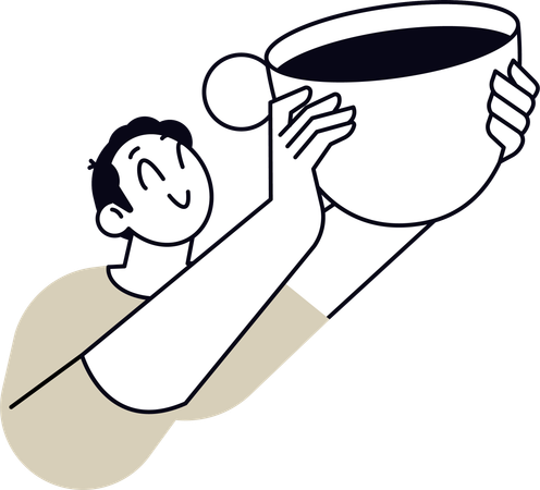 Man having Cappuccino  Illustration