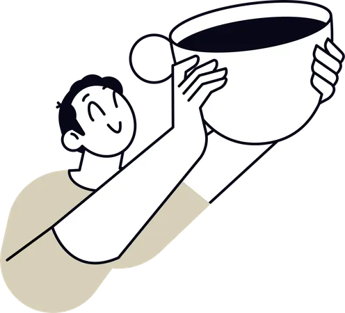 Man having Cappuccino  Illustration