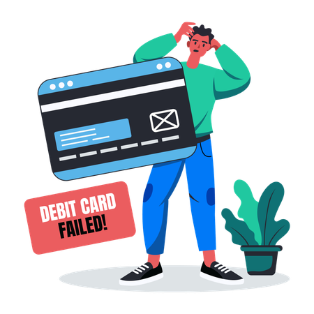 Man Having Card Error  Illustration