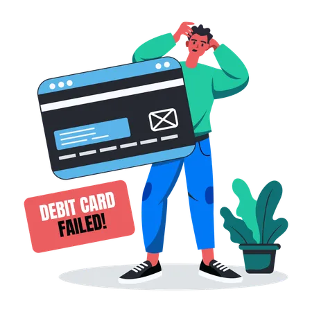 Man Having Card Error  Illustration