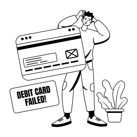 Man Having Card Error  Illustration