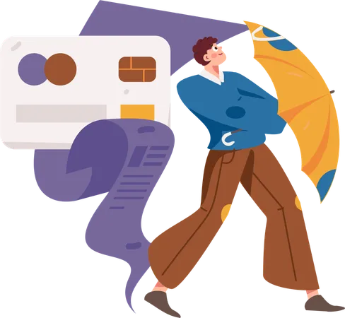 Man having Card payment security  Illustration