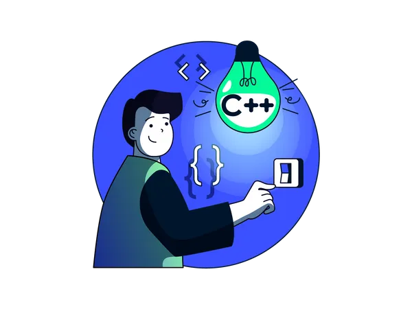 Man having coding idea  Illustration