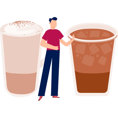 コーヒーカップを持つ男性  イラスト