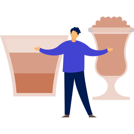 Man having coffee  Illustration