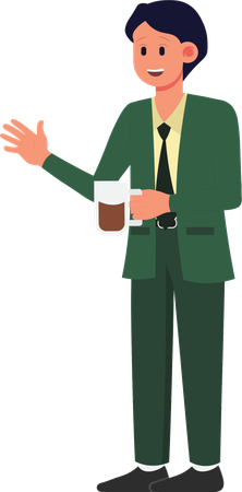 Man having Coffee  Illustration