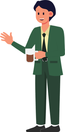 Man having Coffee  Illustration