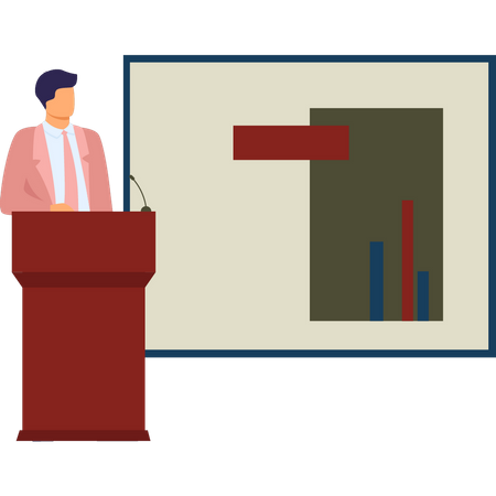 Man having conference  Illustration