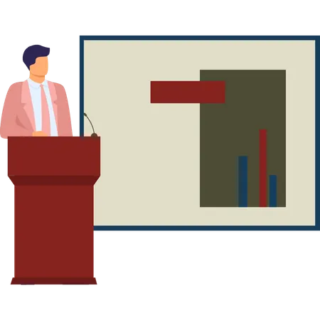 Man having conference  Illustration