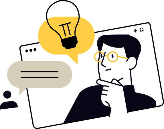 Man Having Consulting Idea  Illustration