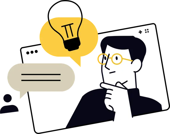 Man Having Consulting Idea  Illustration
