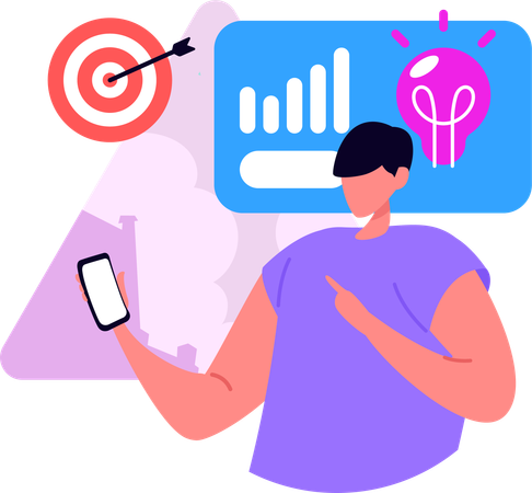 Man Having Creative Idea For Targeted Audience  Illustration