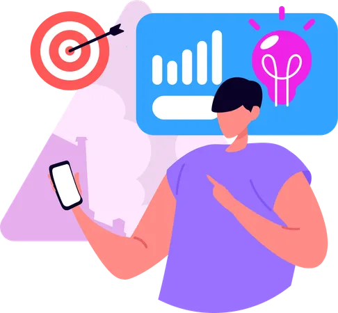 Man Having Creative Idea For Targeted Audience  Illustration