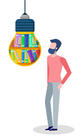 Man having education idea  Illustration