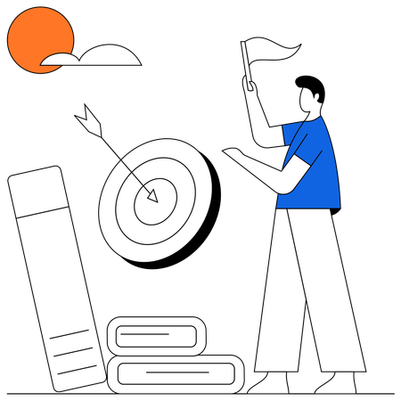 Man having Educational goals  Illustration
